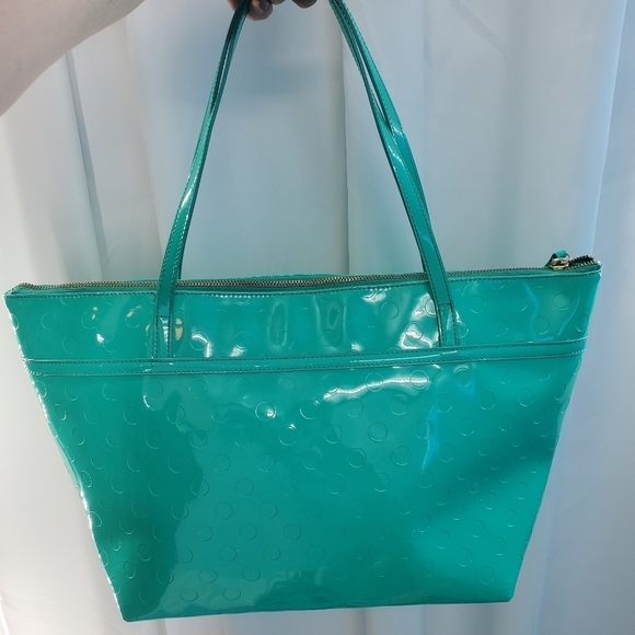 Kate Spade green polka dot tote *flawed* - Picture 4 of 16